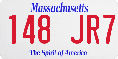 MA license plate 148JR7