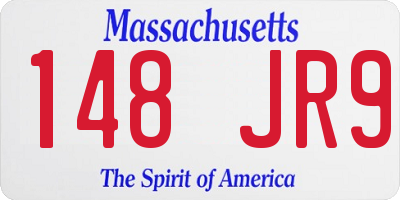 MA license plate 148JR9