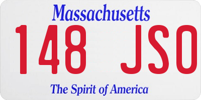MA license plate 148JS0