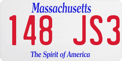 MA license plate 148JS3