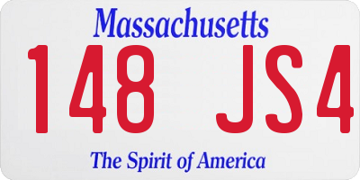 MA license plate 148JS4