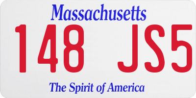 MA license plate 148JS5