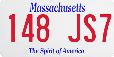 MA license plate 148JS7