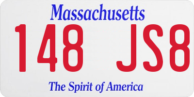 MA license plate 148JS8