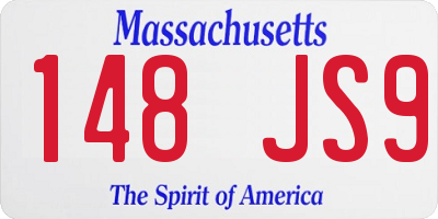 MA license plate 148JS9