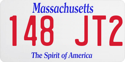 MA license plate 148JT2
