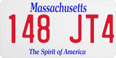 MA license plate 148JT4