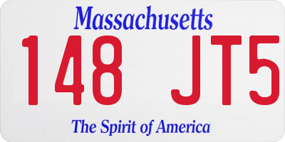 MA license plate 148JT5
