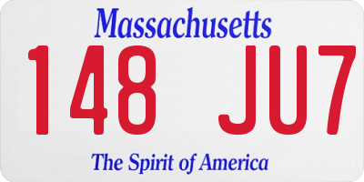 MA license plate 148JU7