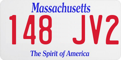 MA license plate 148JV2