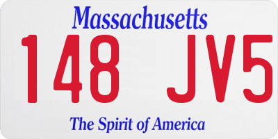 MA license plate 148JV5