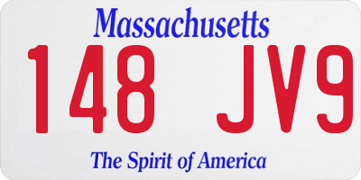 MA license plate 148JV9