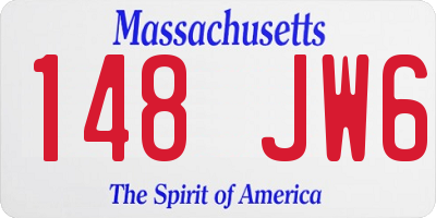MA license plate 148JW6