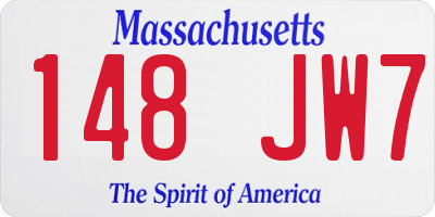 MA license plate 148JW7