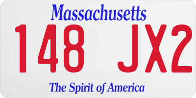 MA license plate 148JX2