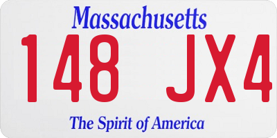 MA license plate 148JX4