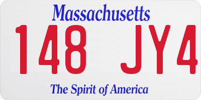 MA license plate 148JY4