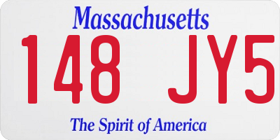 MA license plate 148JY5