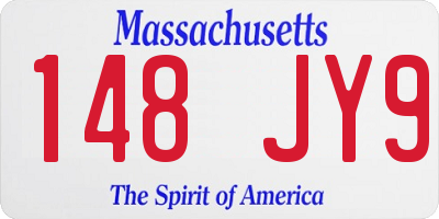 MA license plate 148JY9