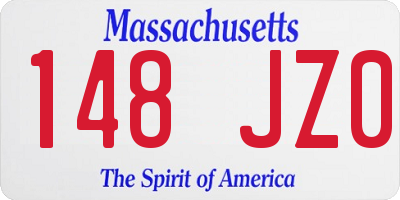 MA license plate 148JZ0