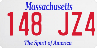 MA license plate 148JZ4