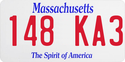 MA license plate 148KA3