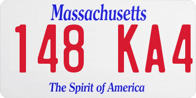 MA license plate 148KA4