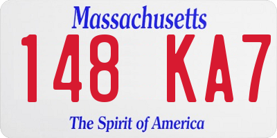 MA license plate 148KA7