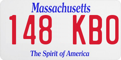 MA license plate 148KB0