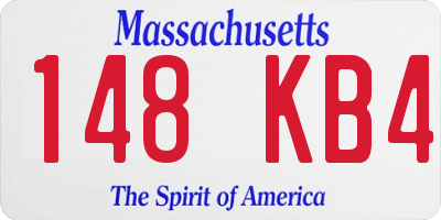 MA license plate 148KB4