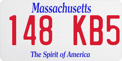 MA license plate 148KB5
