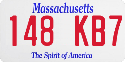MA license plate 148KB7
