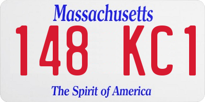 MA license plate 148KC1