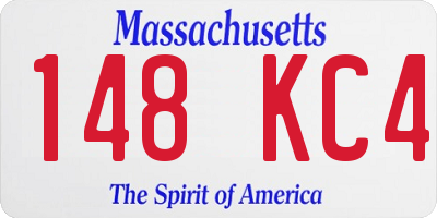MA license plate 148KC4