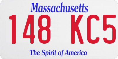 MA license plate 148KC5