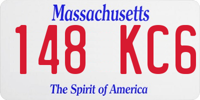 MA license plate 148KC6