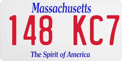 MA license plate 148KC7