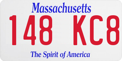 MA license plate 148KC8
