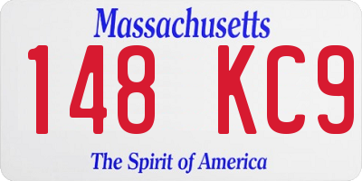 MA license plate 148KC9