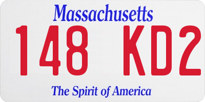 MA license plate 148KD2