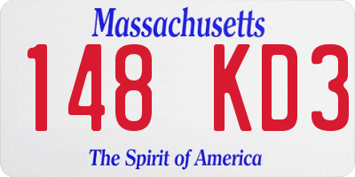 MA license plate 148KD3