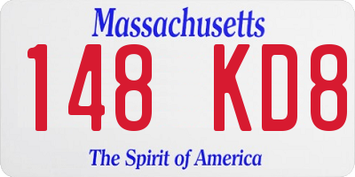 MA license plate 148KD8