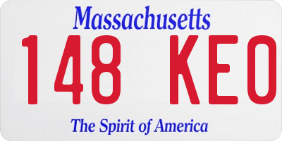 MA license plate 148KE0