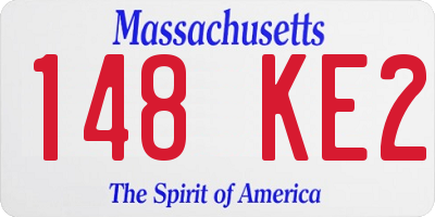 MA license plate 148KE2