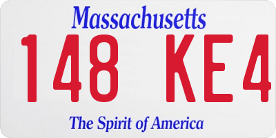 MA license plate 148KE4