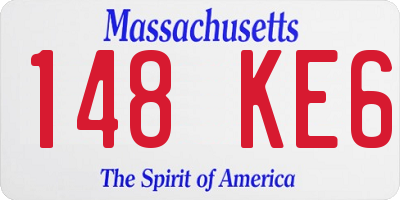 MA license plate 148KE6