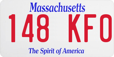 MA license plate 148KF0