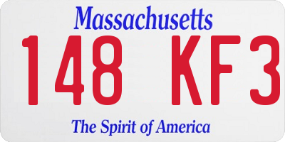 MA license plate 148KF3