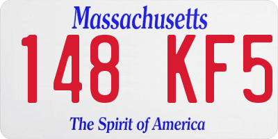 MA license plate 148KF5