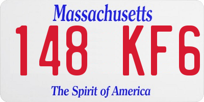 MA license plate 148KF6
